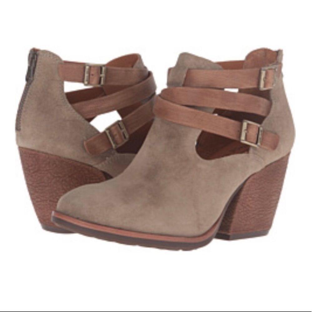 Korkease Stina suede ankle bootie.